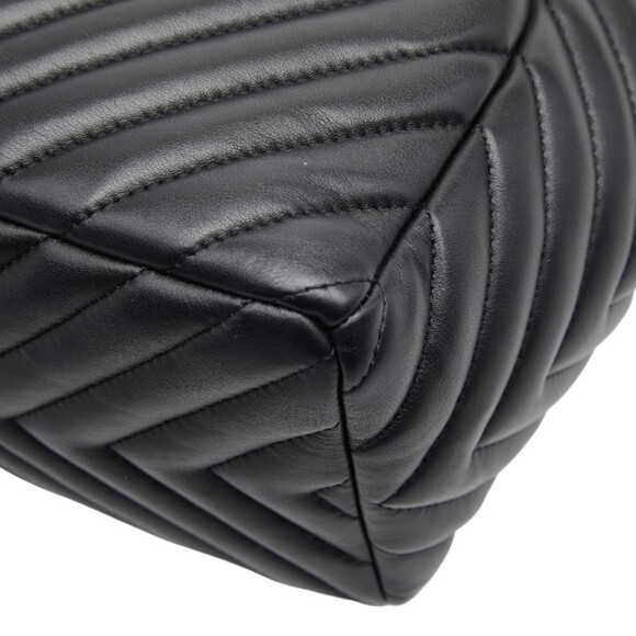 CHANEL Black Lambskin Leather Logo Shoulder Bag - Picture 4 of 13